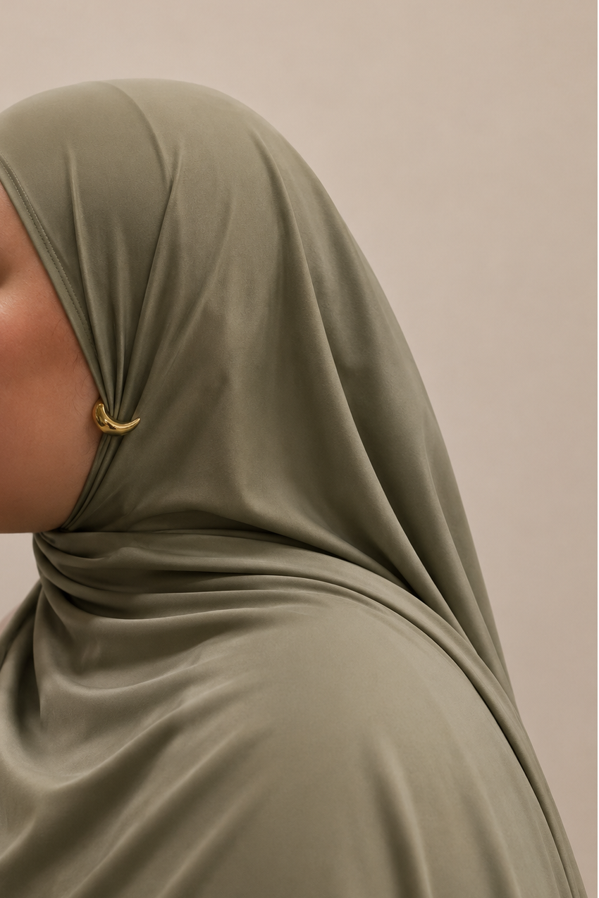 Liquid jersey hijab - Sage green
